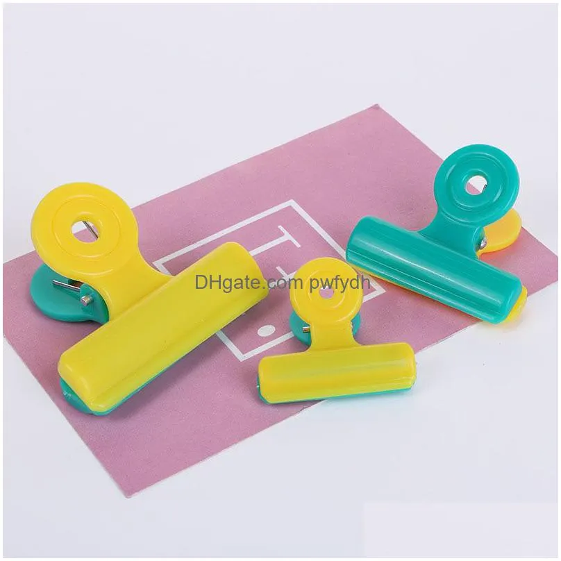 5pcs/set food snack storage seal tool office file holder plastic sealing bag clips kitchen accessory candy color food close clip hh573