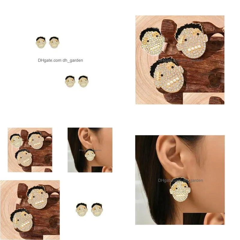 charm europe and the united states crossborder hot selling creative cartoon  funny brick halloween ghost festival pearl earrings
