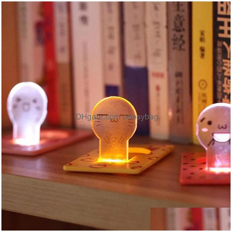 amazing novelty lighting night light cartoon portable pocket led card light lamp in purse wallet hot selling for outdoor f20171623