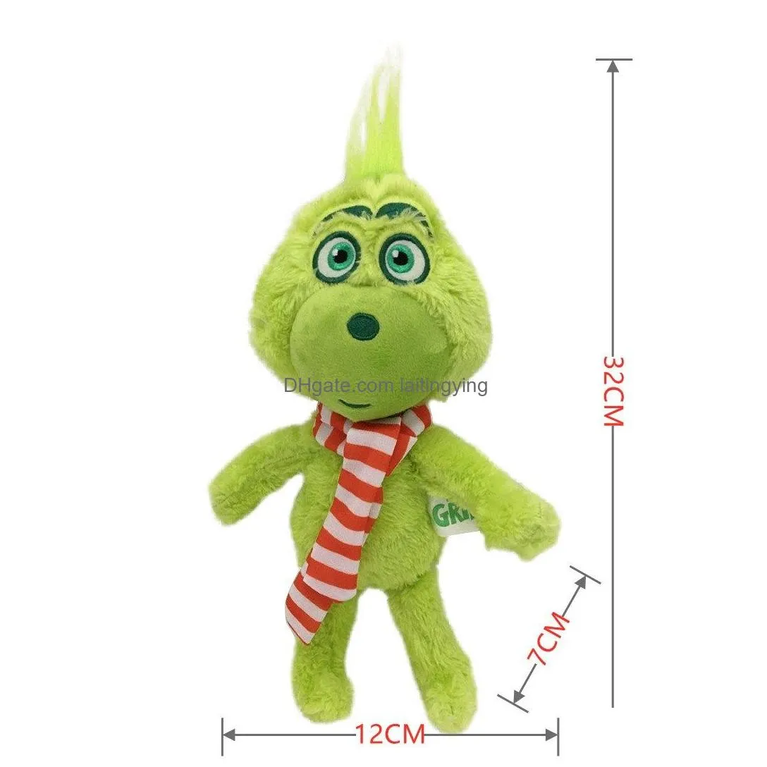  christmas grinch plush toys green grinch childrens cartoon doll wholesale