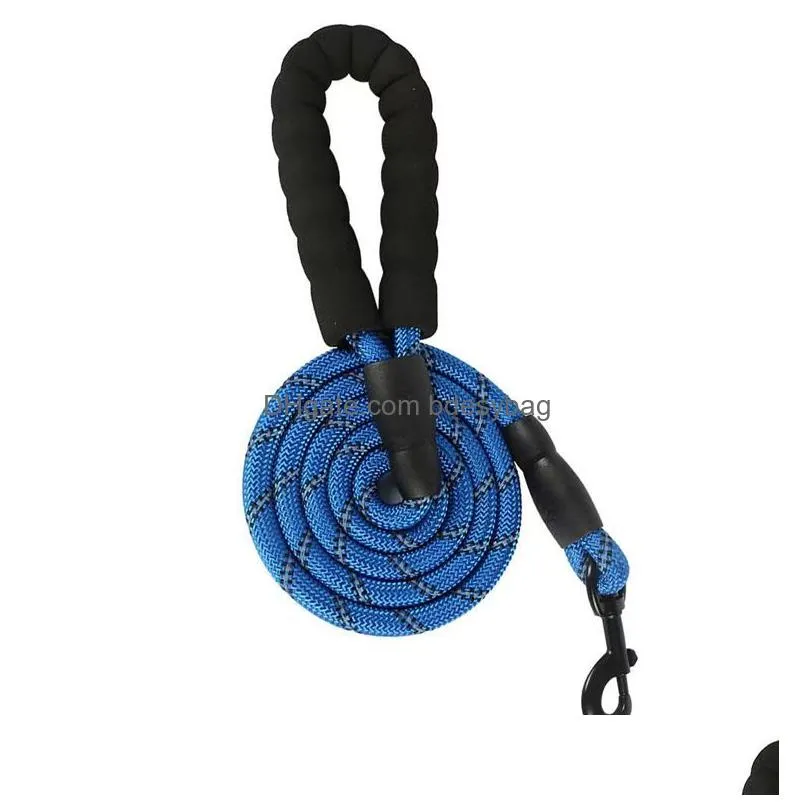 Dog Collars & Leashes Nylon Training Dog Leashes Webbing Recall Long Lead Line Pet Traction Rope Great For Teaching Cam Drop Delivery Dhku2