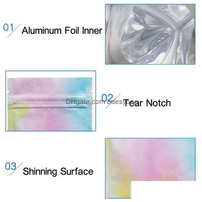 glossy marbling pattern aluminum foil zipper package bag reclosable flat self seal pouches cosmatic bag wholesale lx2966