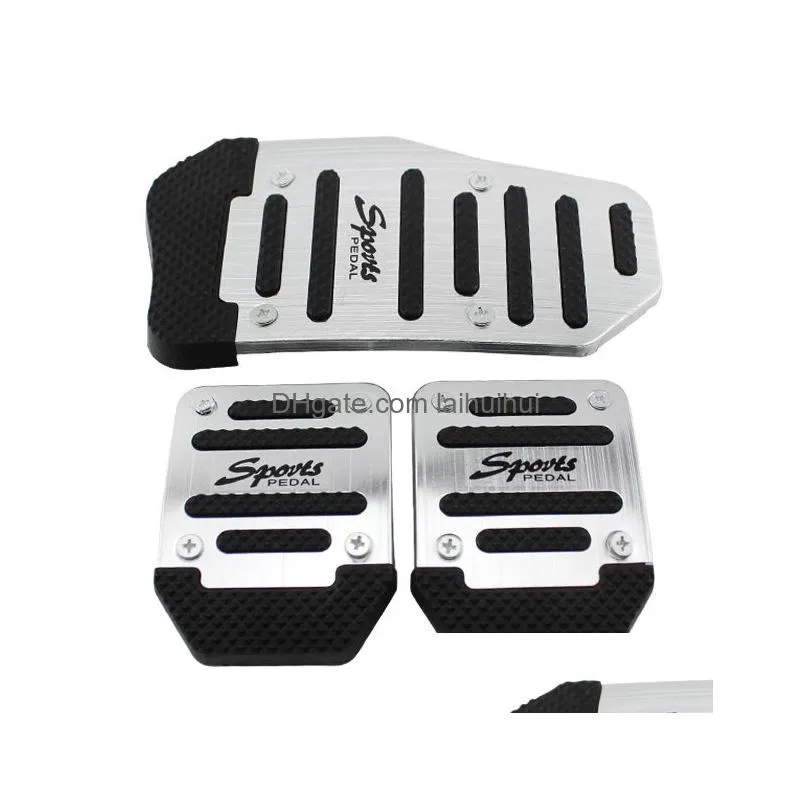non-slip car foot pedal set manual gear automatic gear brake gas pedal aluminium alloy foot pedal metal cover replacement