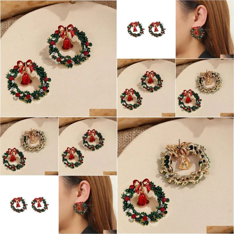 charm crossborder new european and american earrings highend snowflake bells alloy accessories christmas earrings