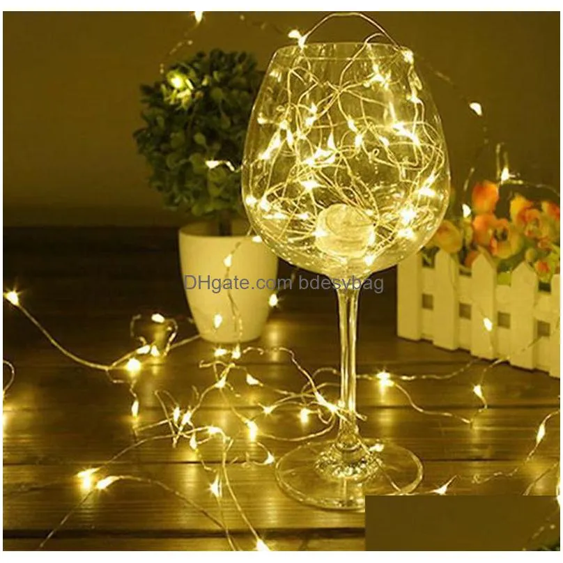 2m 20leds led string cr2032 battery operated micro mini light copper silver wire starry led strips for christmas decoration f2017705