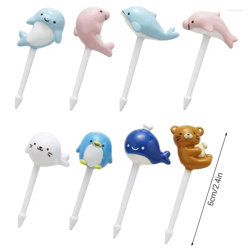 forks 8 pcs cartoon  fruit fork creative selection lunch box insert toothpicks decoration childrens supplement tool