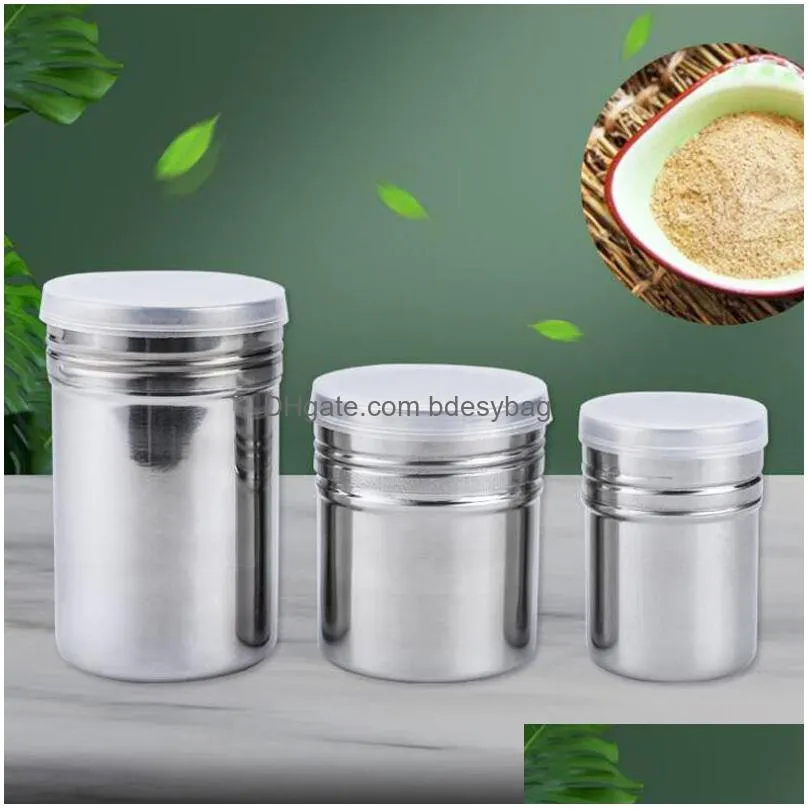 stainless steel sprinkle cocoa cinnamon sugar gauze mesh jar seasoning bottle fancy coffee powder duster lx4199