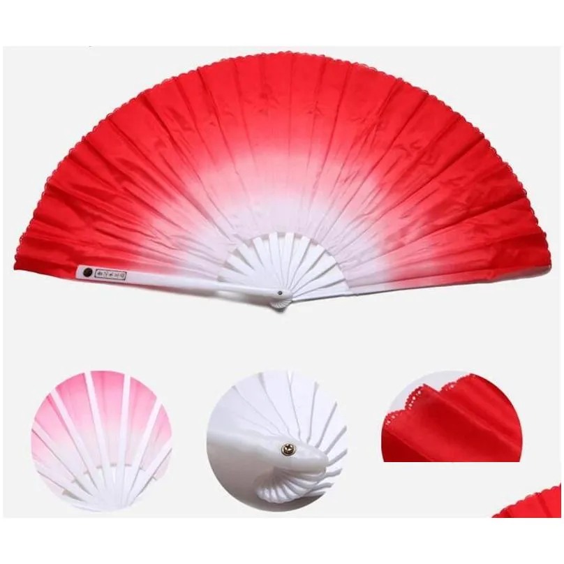 dance fans fashion gradient color chinese real silk dance veil fan kungfu belly dancing fans for wedding party gift favor 15pcs