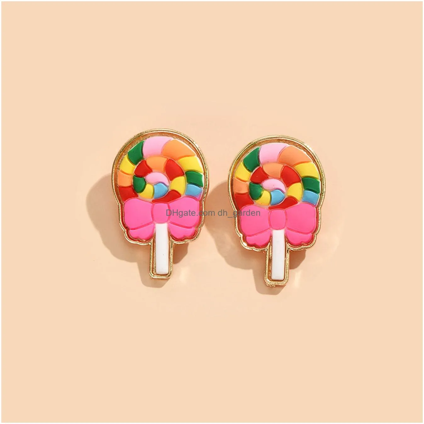 earring european and american hotselling candycolored lollipop earrings necklace jewelry set sweet and cute girly style collarbone chain