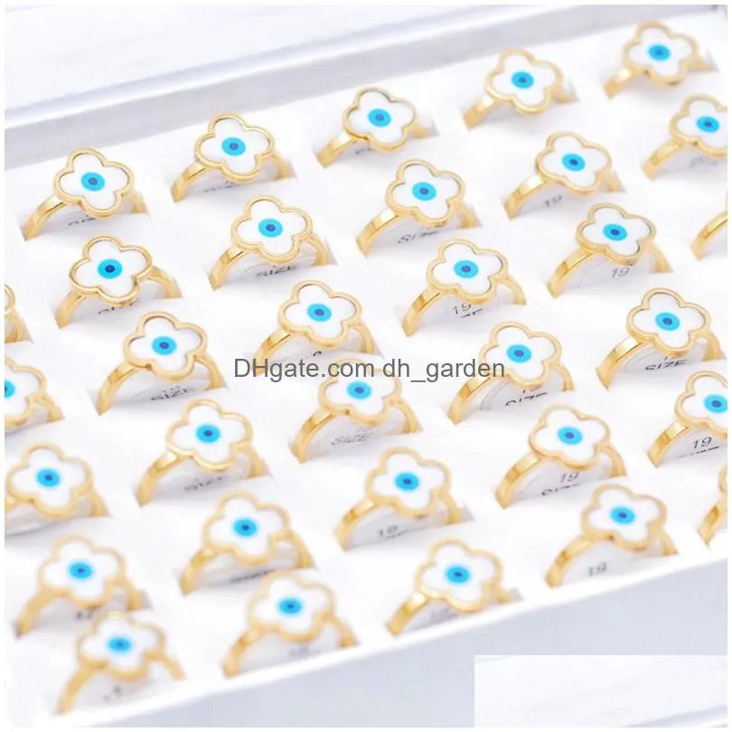 bulk lots 30pcs gold newest gothic devil eye rings no fade size 1721 fashion popular punk women men personality friends lovers party gifts jewelry