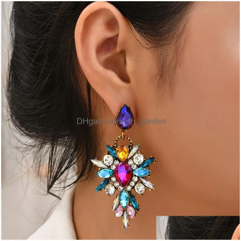 dangle crossborder hot european and american popular accessories fashion delicate earrings simple crystal glass diamond pearl drop