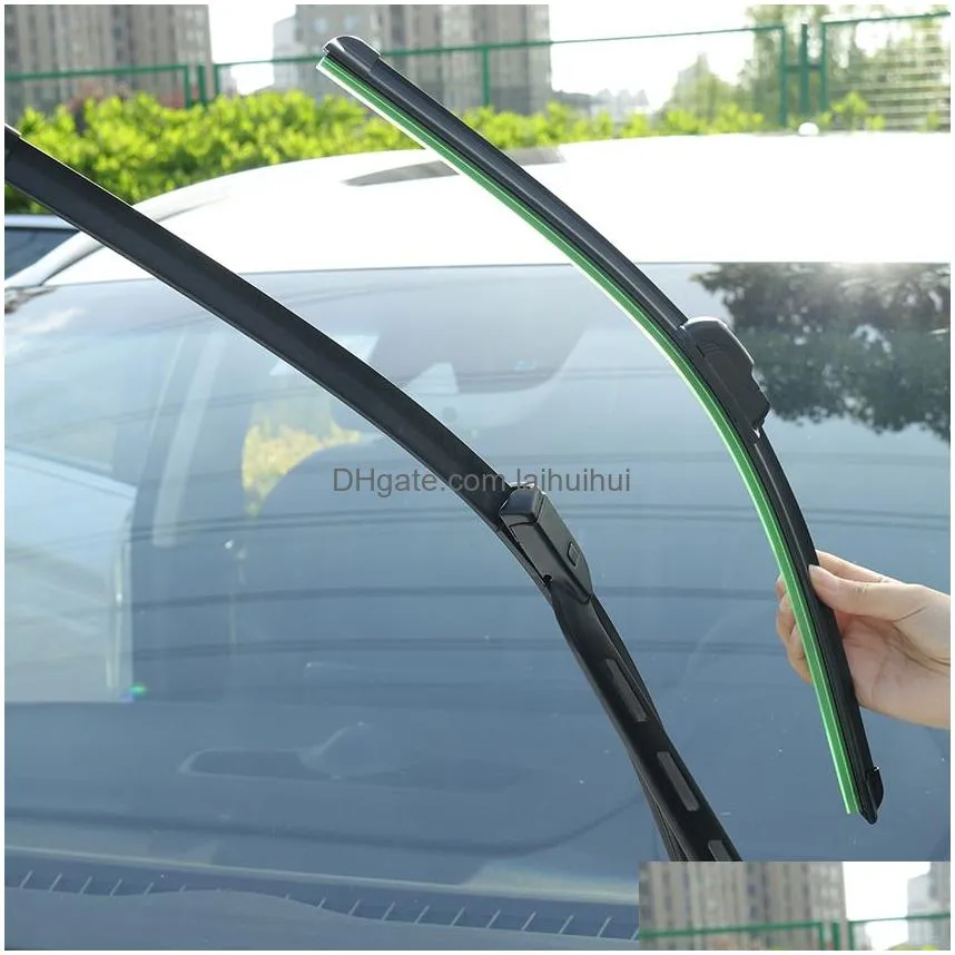 Windshield Wipers U-Type Soft Frameless Bracketless Rubber Car Wiper Blade Drop Delivery Mobiles Motorcycles Exterior Accessories Dhdue