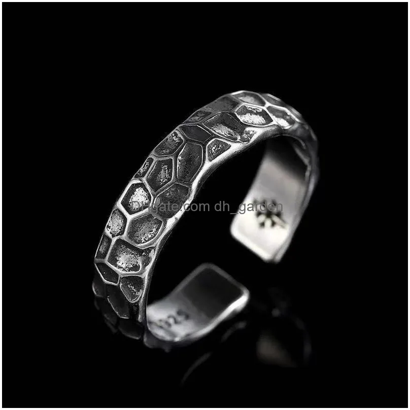 Band Rings Punk Hip Hop Rings For Men Vintage Male Party Biker Club Christmas Ring Jewelry Set Drop Delivery Jewelry Ring Dhgarden Otguf