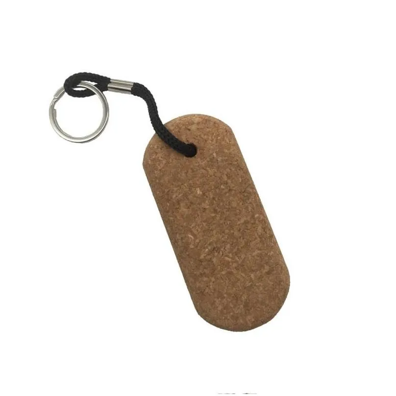 creative wooden keychain cork keychain diy car bag decoration pendant key chain keyring