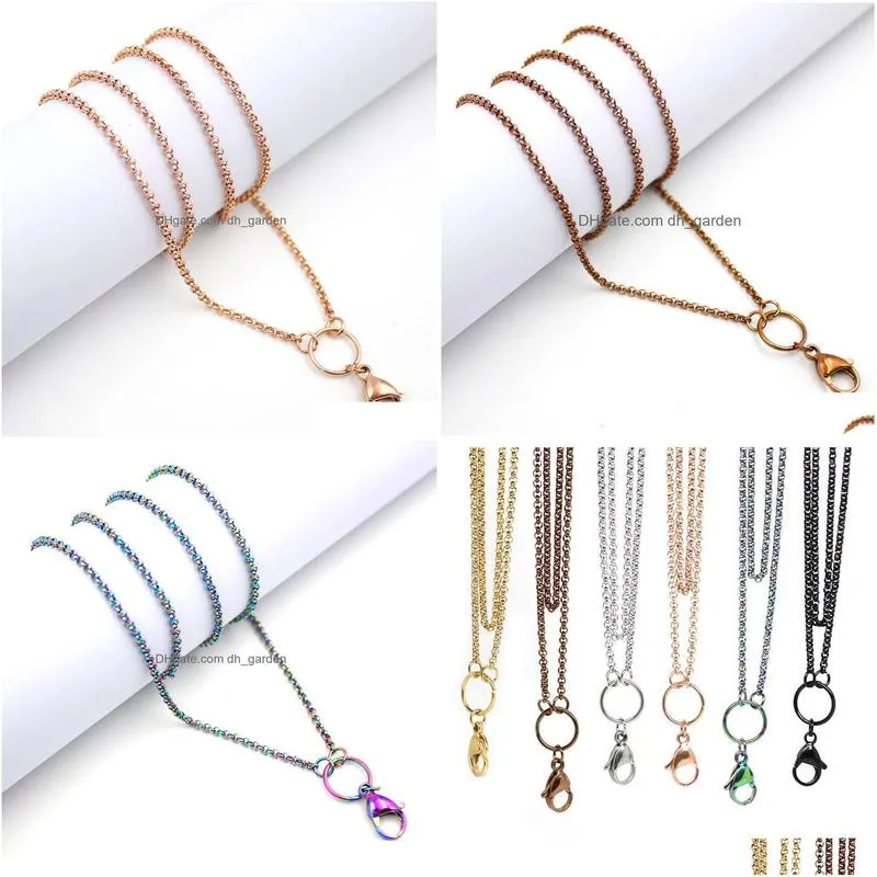 wholesalepanpan 32 inches stainless steel rolo chain floating locket chains necklace chain1