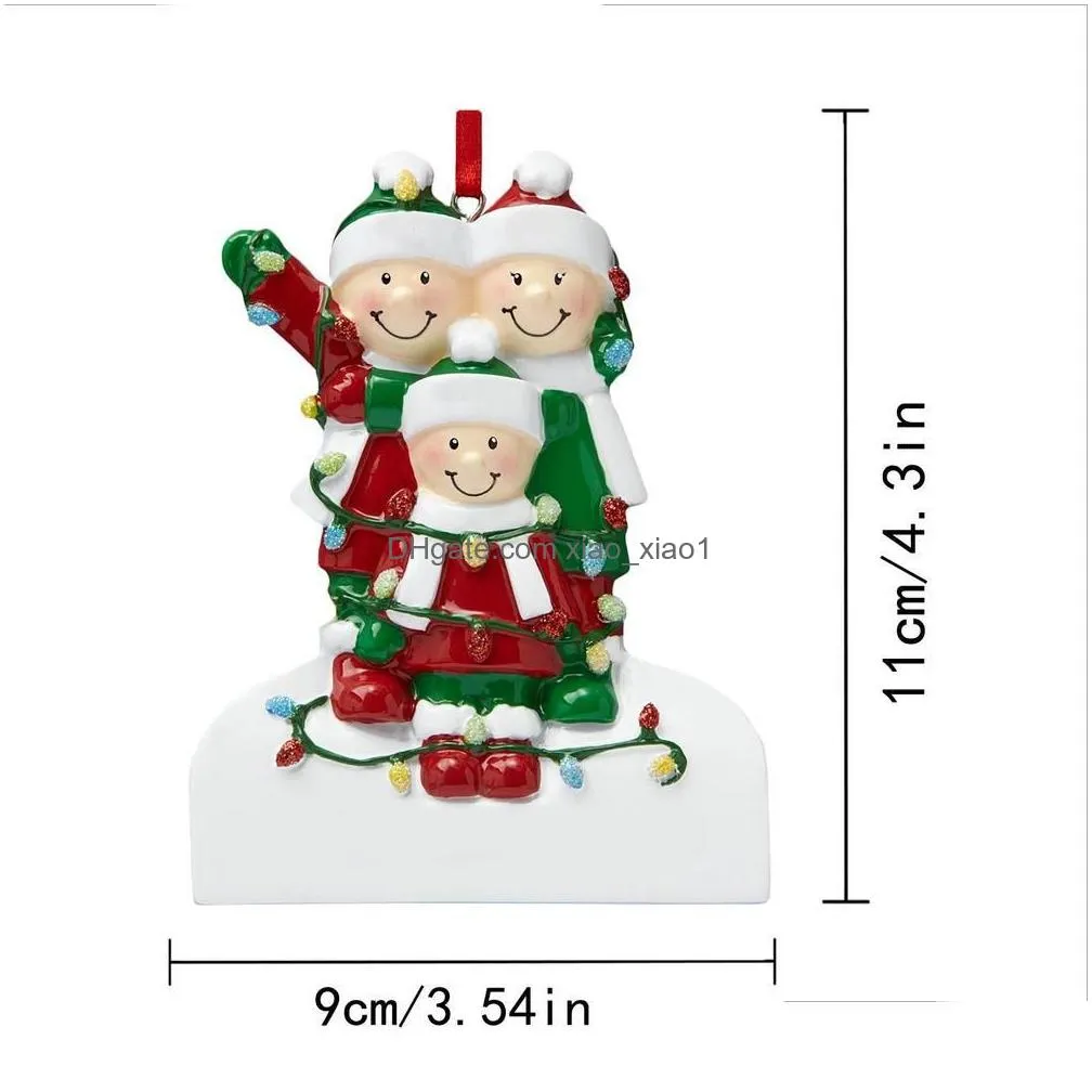 Christmas Decorations Personalized Resin Ornaments Pendant Family Drop Delivery Home Garden Festive Party Supplies Dhavi