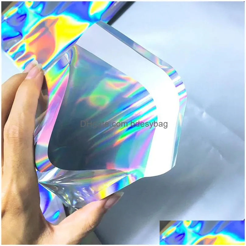 laser self sealing plastic envelopes mailing storage bags holographic gift jewelry poly adhesive courier packaging bags lx4585