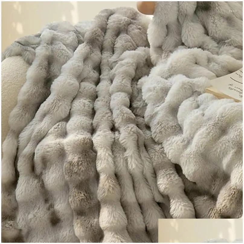 Blankets Blanket Fur Thickened Warm Home Winter Cover Quilt Office Nap Sofa High-Grade Bedding Simple Modern Multi-Functional 1Pc