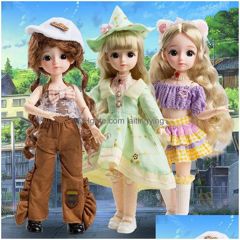 dolls 13 joint movable 30cm 6 points bjd doll fashion princess set girl diy simulated home dressing toy birthday gift decoration