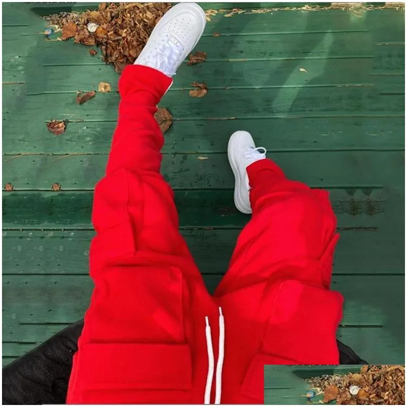 high street multipocket pants sweatpants men and women drawstring solid casual harem joggers oversize baggy track mens