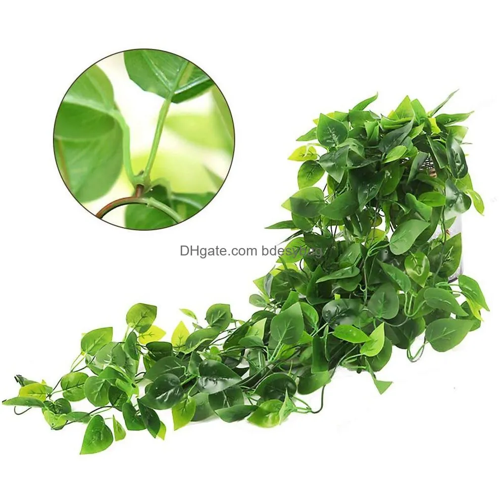 Faux Floral & Greenery Artificial Plants Vine Leaves Ratten Hanging Ivy Faux Floral Flowers Wall Per Wedding Home Garden Decoration Dr Dheze