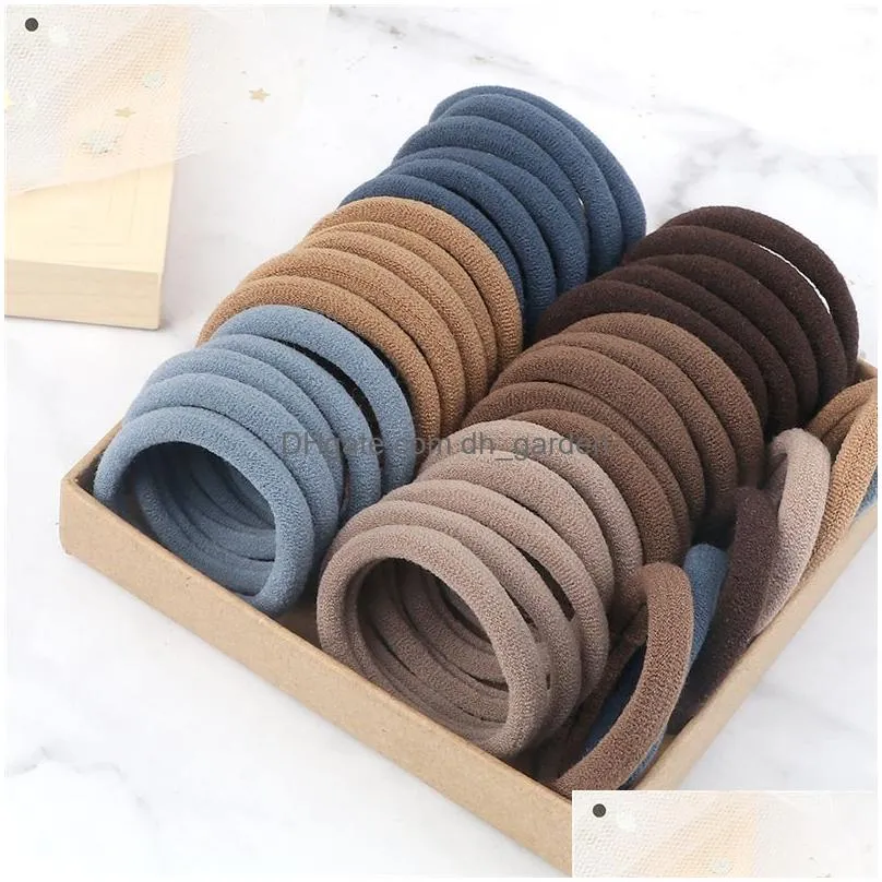 Headbands 50Pcs/Set Women Girls Basic Hair Bands 4Cm Simple Solid Colors Elastic Headband Ropes Ties Accessories Ponytail Ho Dhgarden Otver