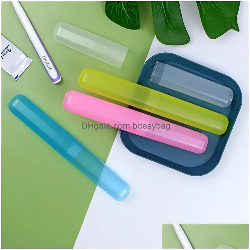 plastic toothbrush case portable travel walking camping box bathroom toothbrush box household merchandises lx4307