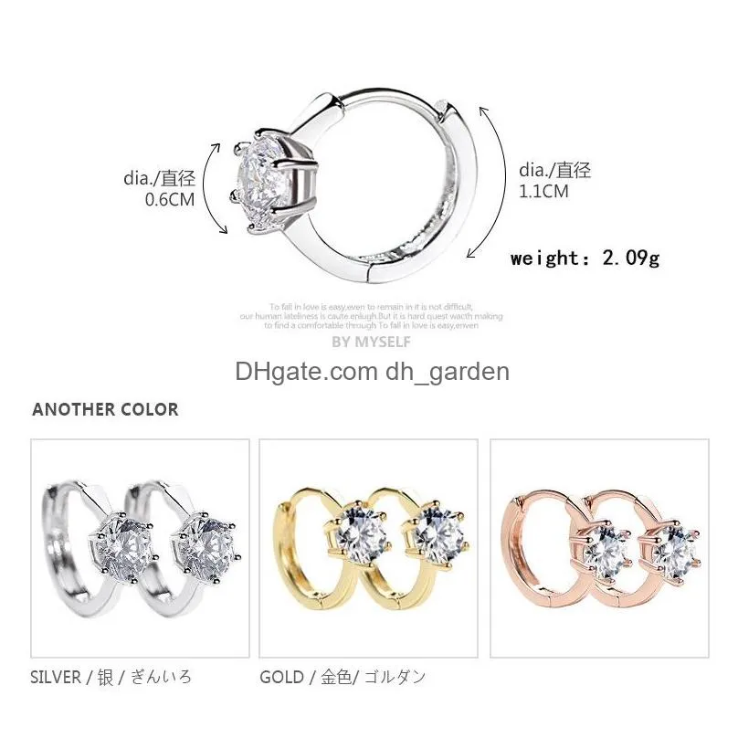 Stud Versatile Gold Hoop Earrings For Women Cartilage Septum Piercing Earing Crystal Imitation Diamond Jewelry Korean Acceso Dhgarden Oticz