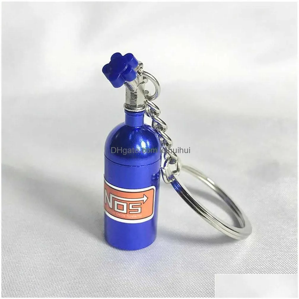 vi78 keychains lanyards creative nos turbo nitrogen bottle keychain mini metal auto pendant keyfob vehicle keyrings car motorcycle accessory key