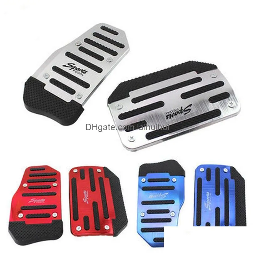 non-slip car foot pedal set manual gear automatic gear brake gas pedal aluminium alloy foot pedal metal cover replacement