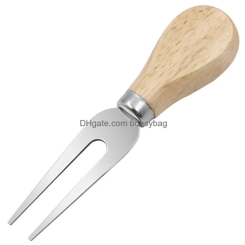 cheese knives cheese cutlery steel stainless slicer cutter bamboo handle mini butter knife spatula fork kitchen baking tool lx4552