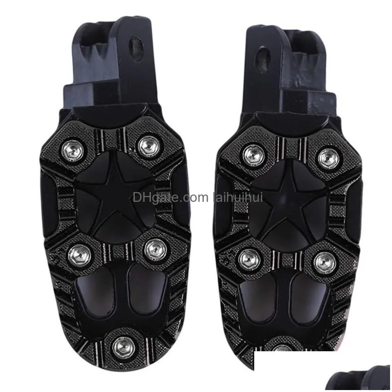 Pedals 2 Pcs Metal Engine Footrest With Spring Motorcycle Off-Road Car Accessories Foot Rests Drop Delivery Mobiles Motorcycles Parts Dhckr