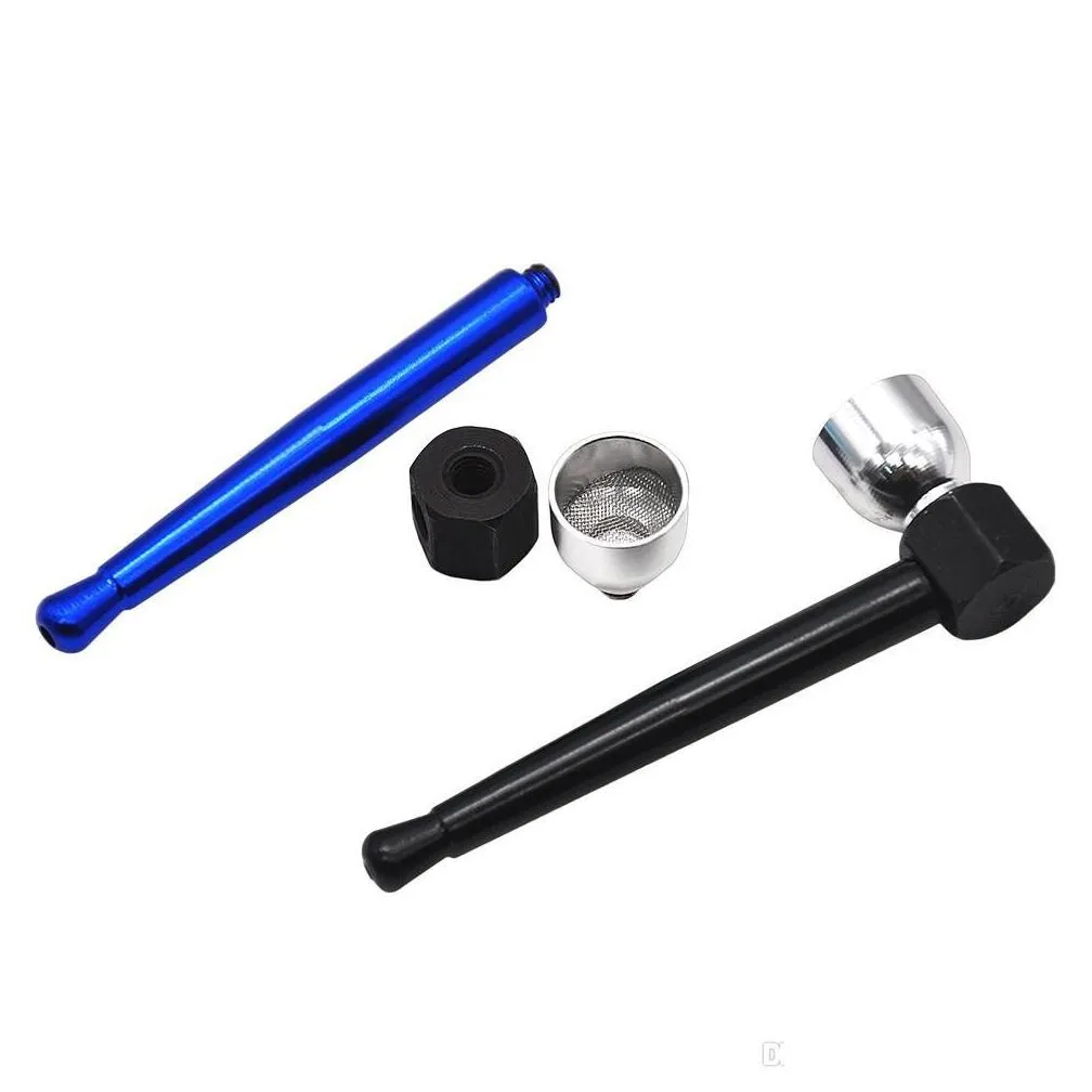 honeypuff screw smoke metal pipes portable creative disguise smoking pipe herb tobacco pipes 80 mm aluminum color random