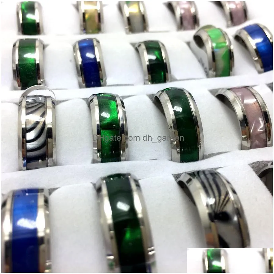 wholesale 30pcs 8mm pink green blue shell 316l acier stainless steel rings jewelry finger ring comfortable fit