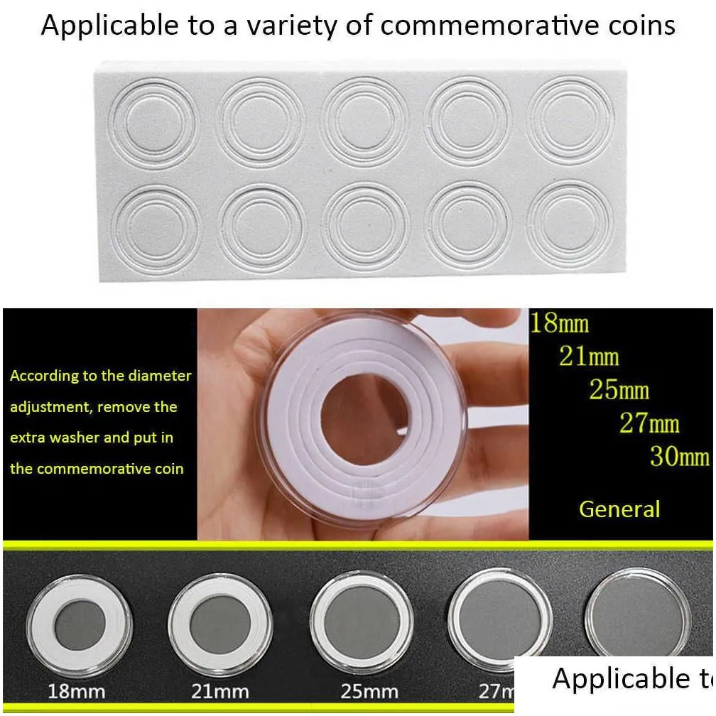 100pcs commemorative coin set collection box adjustment pad wooden case s storage 210914