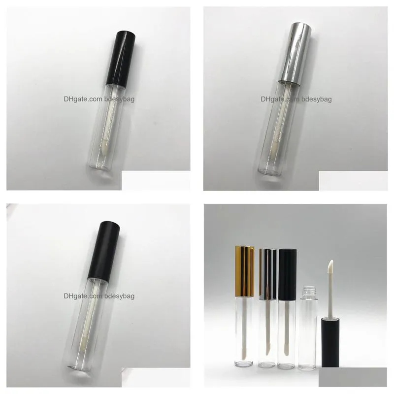 container 10ml cosmetic lip glaze brush bottles makeup tool refillable bottle diy lips gloss oil wand tube w0111