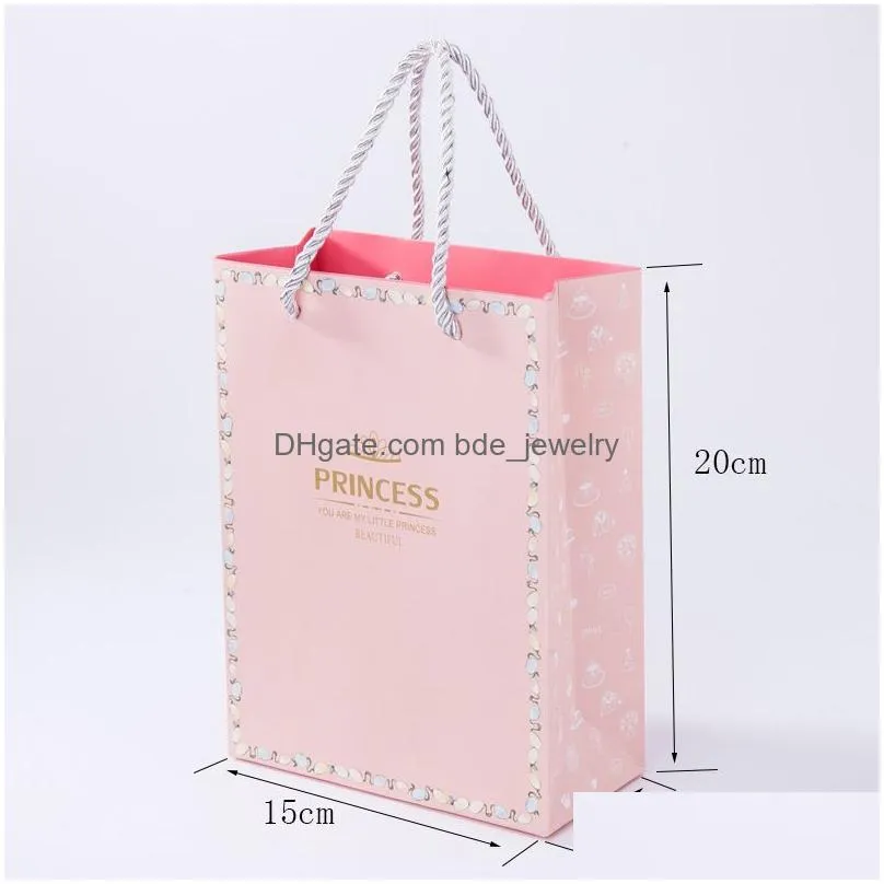 wholesale bulk jewelry gift bag for box thank you princess kraft paper jewelry pouches packaging display