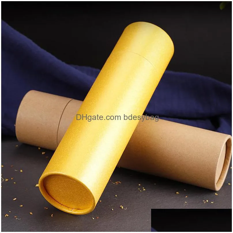 3 colors 250 gram large perfume paper tube packaging joss stick convenient carrying kraft paper incense tube give box lx4184