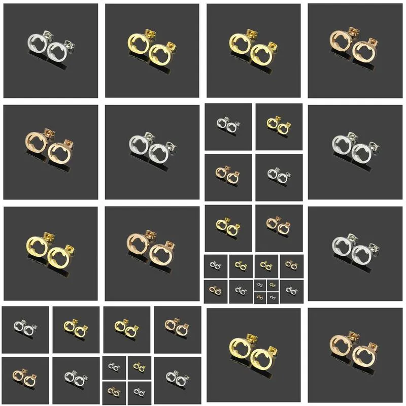 hollow style extravagant men studs classic simple earring 316l steel silver g letter elagant women stud earrings fashion jewelry