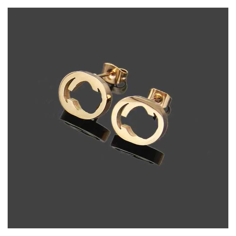 hollow style extravagant men studs classic simple earring 316l steel silver g letter elagant women stud earrings fashion jewelry