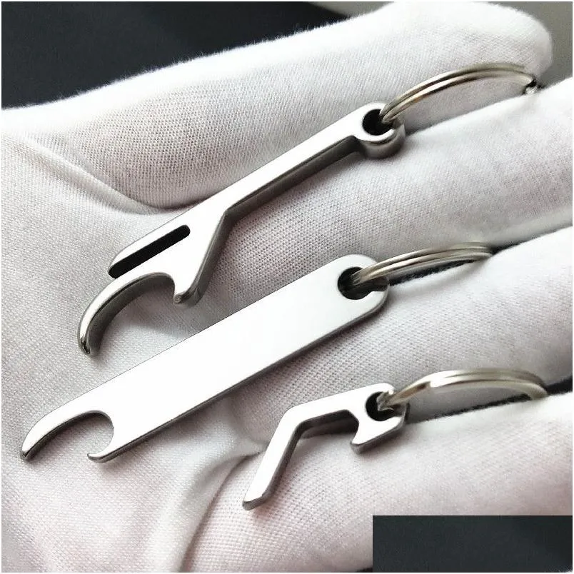 portable mini bottle opener stainless steel key ring carry easily bar tool kitchen gadgets wholesale lx5067