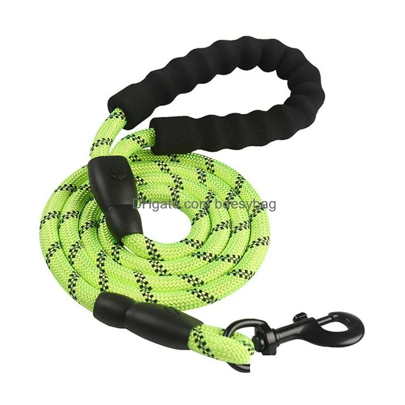 Dog Collars & Leashes Nylon Training Dog Leashes Webbing Recall Long Lead Line Pet Traction Rope Great For Teaching Cam Drop Delivery Dhku2
