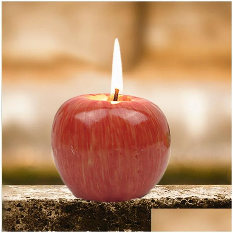 S/M/L Red  Candle With Box Fruit Shape Scented Candles Lamp Birthday Wedding Gift Christmas Party Home Decoration Wholesale