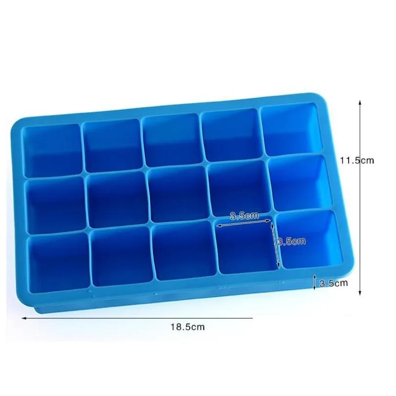 Silicone Ice Molds 15 Lattice Buckets And Coolers Bingge Portable Square Cube Chocolate Candy Jelly Mold DIY Shape Tray Fruit