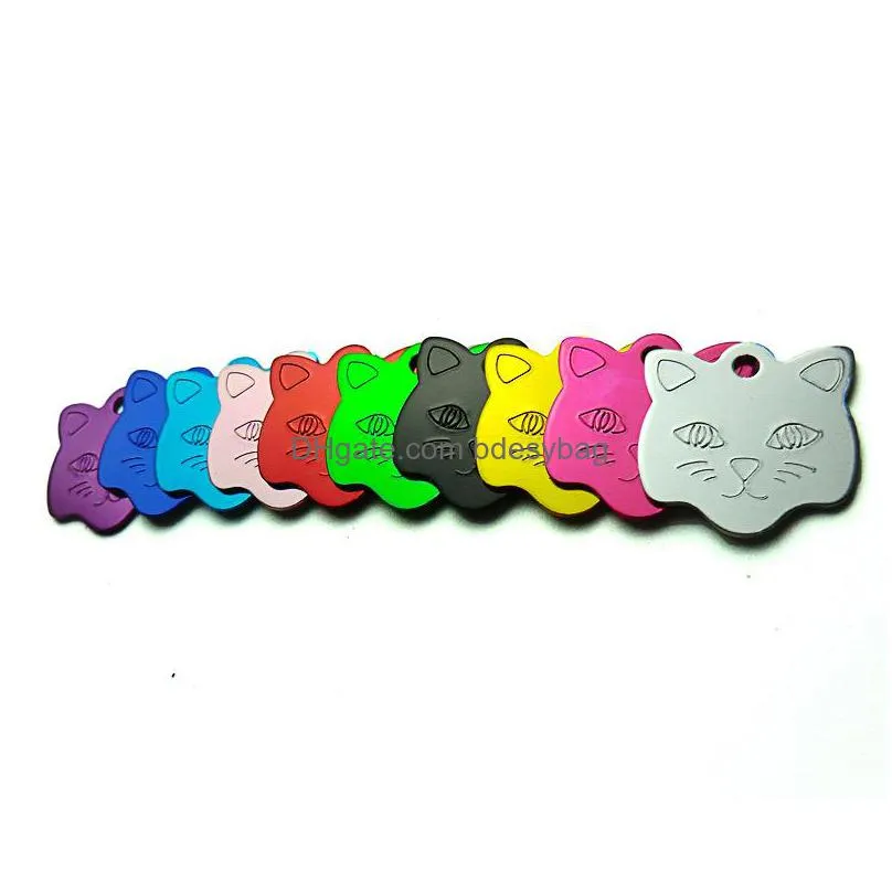 pet tag id custom dog cat engraved name telephone number charm pendant collar aluminium alloy za5424