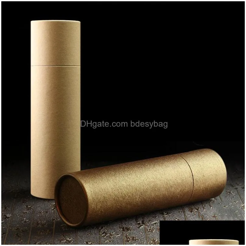 3 colors 250 gram large perfume paper tube packaging joss stick convenient carrying kraft paper incense tube give box lx4184