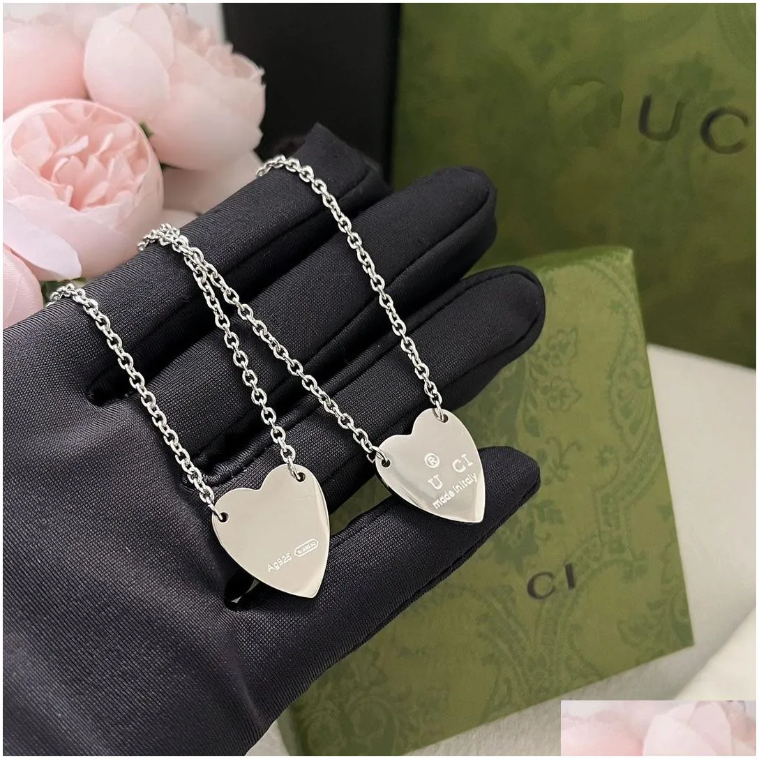 brand heart pendant necklace designfor women silver necklaces vintage design gift long chain love couple family jewelry necklace celtic style letter