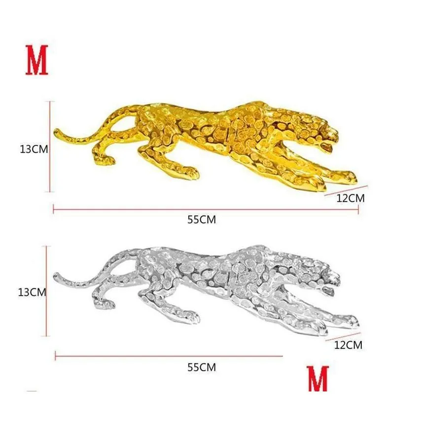  modern abstract gold panther sculpture geometric leopard statue wildlife decorative objects gift craft ornament accessories