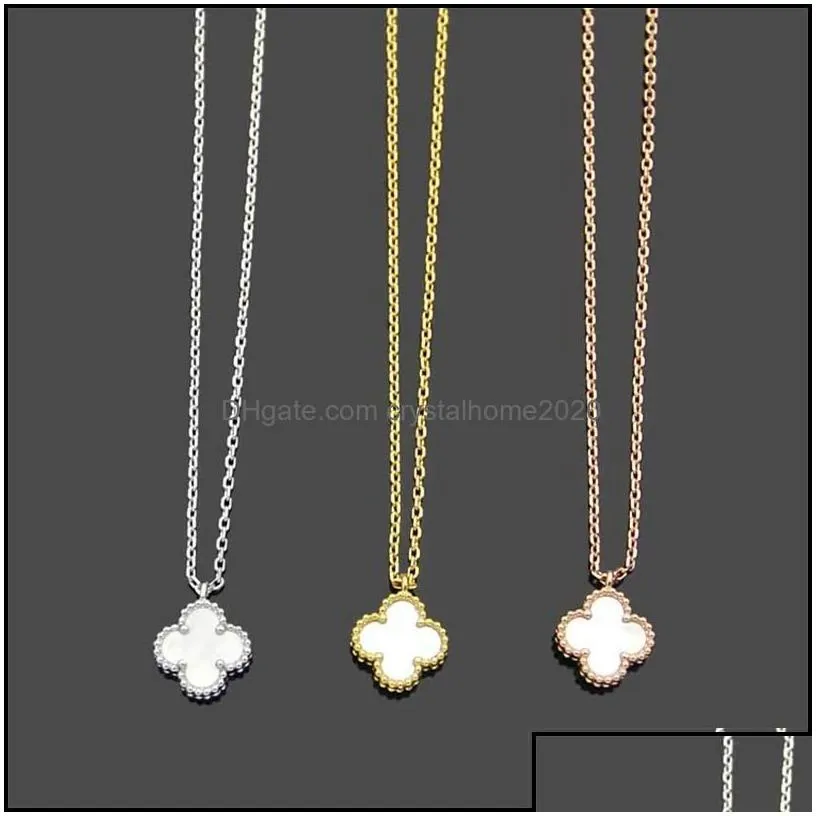 pendant necklaces classic clover necklace fashion designer womens high quality 18k gold korean jewelry gift drop delivery pendant