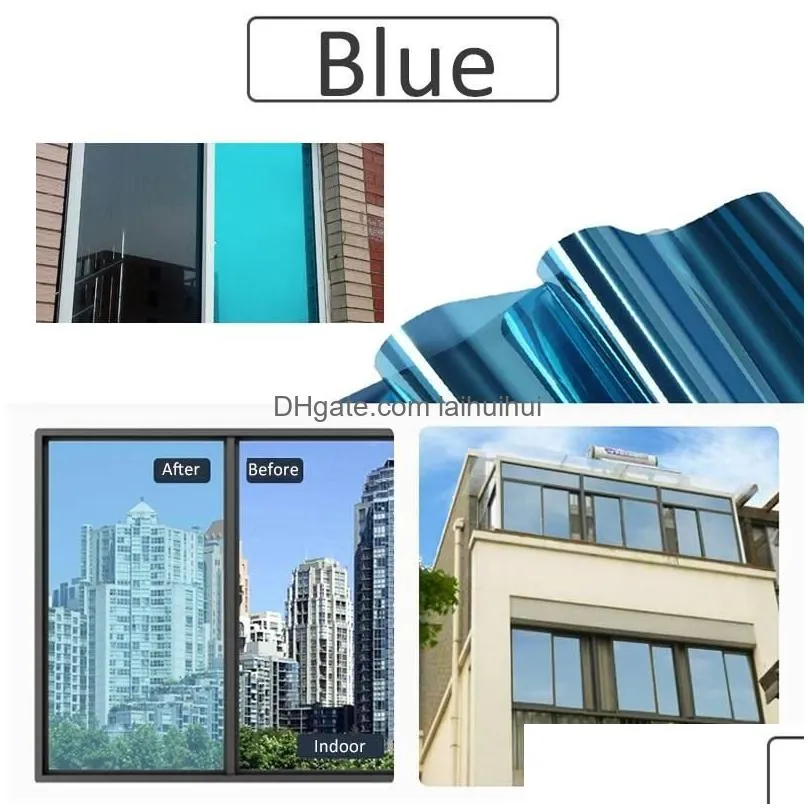 1 3 5mx40cm car home one way mirror window glass building tinting film side solar uv protection sticker curtain scraper sunshade250l